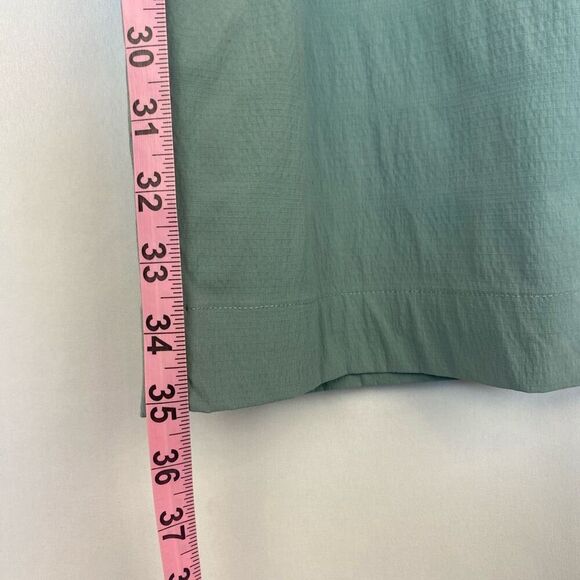 Athleta Trekkie Straight Crop Pant Womens 10 Elastic waist Drawstring Green/Gray - Picture 5 of 8